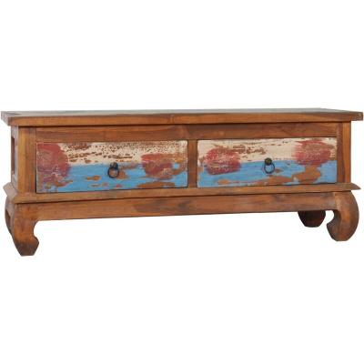 Vidaxl meuble tv 110x35x40 cm bois de teck recycl&eacute; 289059