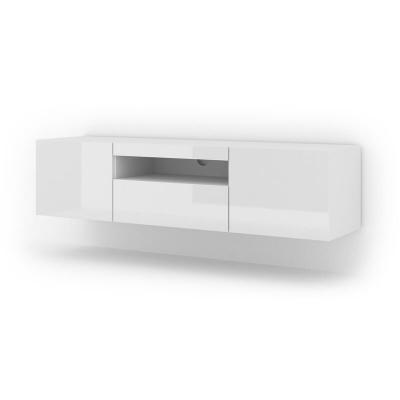 Meuble TV blanc avec rangement blanc fabriqu&eacute; en HDF et MDF Bim Furniture