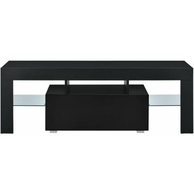 Meuble TV 130 cm noir LED