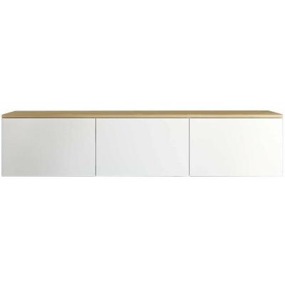 Wooden Art Meuble TV Neon blanc/ch&ecirc;ne - 160x32x35 cm T.U