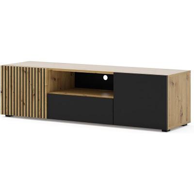 Bim Furniture Meuble TV AURIS 150 cm ch&ecirc;ne artisan / noir mat