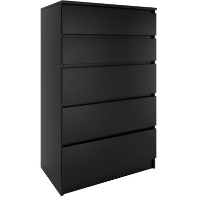 MILAN - Commode contemporaine chambre/salon/bureau 40x70x112 - 5 noir 