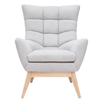 Miliboo - Fauteuil scandinave gris clair et bois BRODY