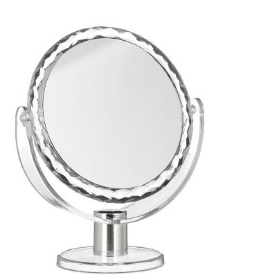 Miroir de maquillage grossissant &agrave; poser RELAXDAYS - rond pivotant sur pied - 23x19x10cm - Gris
