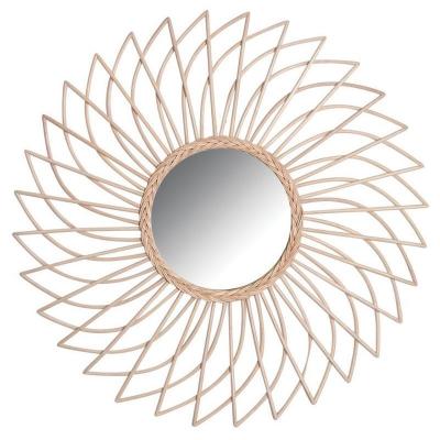 Aubry Gaspard - Miroir spirale en rotin naturel