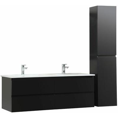 Meuble de salle de bain double vasque et colonne Sorrento Noir