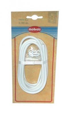Tringle ressort gain&eacute;e - blanc - 2.5 m + pitons - Mobois
