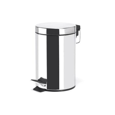 Poubelle &agrave; p&eacute;dale Inox 3L Miroir - Gris - MSV