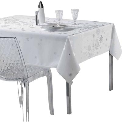 Nappe rectangle 150 x 240 cm polyester imprime argent constellation Blanc
