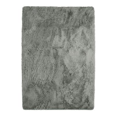 Tapis lavable &agrave; base fine et souple extra doux gris clair 225x340