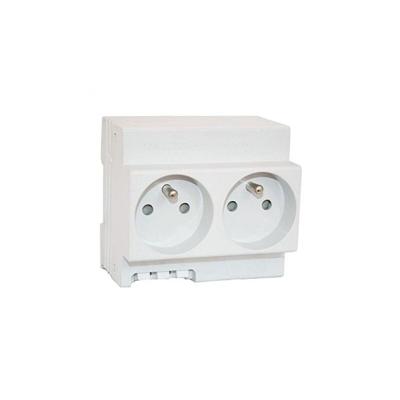 Prise modulaire double digital electric - 2p+t - 2x16a - blanche