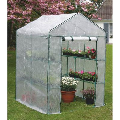 Serre de jardin 4 &eacute;tag&egrave;res + housse en film arm&eacute;