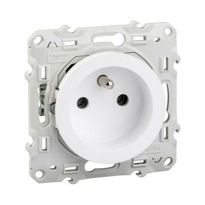 Prise De Courant 2P+T - Blanc - Fixation Par Griffes - Bornes Auto - Schneider Odace