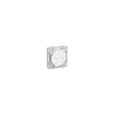 Odace, prise double RJ45 Blanc, grade 3 (multim&eacute;dia) cat. 6 STP, &agrave; vis