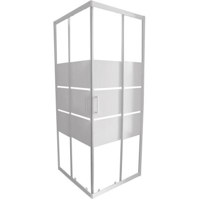 ONDEE - Fa&ccedil;ade MISSI - Fa&ccedil;ade Acc&egrave;s d'angle 80x185cm - Verre tremp&eacute; - Finitions blanc