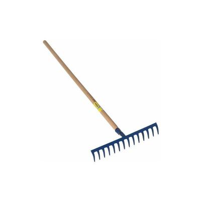 Outils Perrin R&acirc;teau forg&eacute; 16 dents courbes manche bois 1,65 m