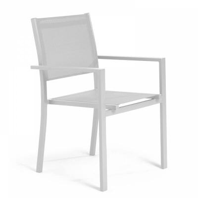 Fauteuil de jardin - 57 x 55 x 90 cm - Aluminium - Oviala - Blanc