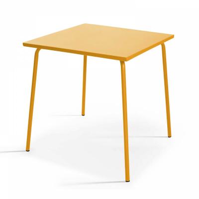 Table de jardin - 70 x 70 x 70 cm - Acier - Palavas - Jaune