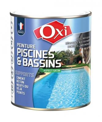 Peinture piscine bassin blanc satin 2.5L OXI embellir r&eacute;nover r&eacute;siste aux traitements et eau de mer
