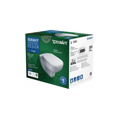 Duravit D-Code Cuvette suspendue &agrave; fond creux, avec abattant, 45700900A1,