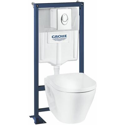 Pack WC suspendu sans bride c&eacute;ramique Solido reservoir 3 &agrave; 6 litres