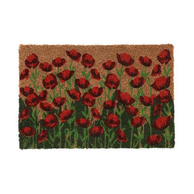 Best For Boots Paillasson en Fibres de Coco Coquelicots 60 x 40 cm