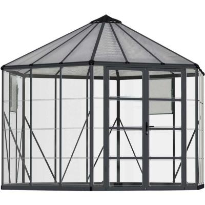 Palram-canopia - Serre de jardin hexagonale Oasis 8.6m&sup2; Grise