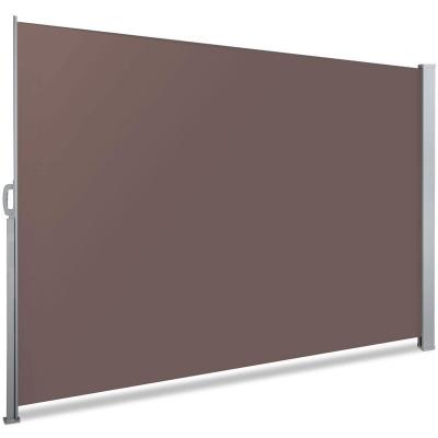 Paravent retractable avec housse de protection 1.6x3m Marron