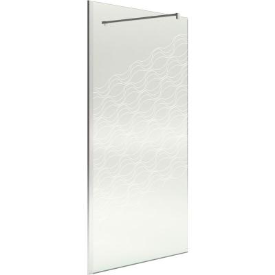 Paroi ONDA - Paroi 90x200x0,8cm - Verre tremp&eacute; - S&eacute;rigraphie Givr&eacute;e &agrave; motif
