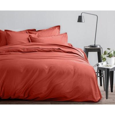 Baton Rouge Parure Housse de couette 100% Satin de Coton rouge 240x220 cm