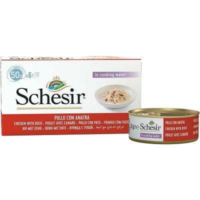 Schesir Chat - Filets De Poulet Et Canard Au Naturel 6X50 Gr 6X50 Gr 