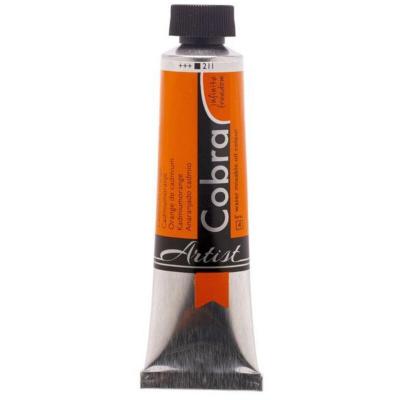 Peinture &agrave; l'huile - Cobra - Artistes de cadmium - Orange - Tube 40ml - Watermixable orange