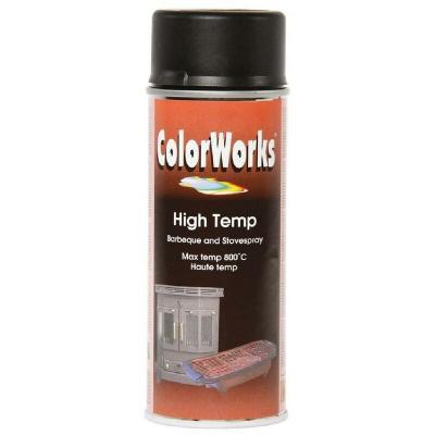 Peinture Haute Temperature Noire 400ml Colorworks Noir