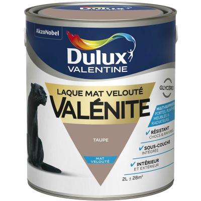 Laque boiseries et m&eacute;tal Val&eacute;nite Dulux Valentine mat marron taupe 2L