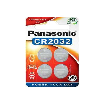 Pile Lithium CR2032 3V, 4 pi&egrave;ces en blister (CR-2032EL/4B) - Panasonic