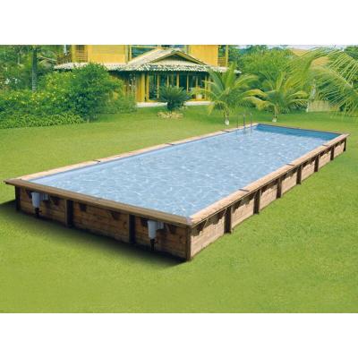 Piscine bois Lin&eacute;a 11,00 x 5,00 x 1,40 m - Liner bleu