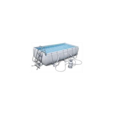 Piscine hors sol tubulaire rectangulaire avec filtre &agrave; cartouche 56441