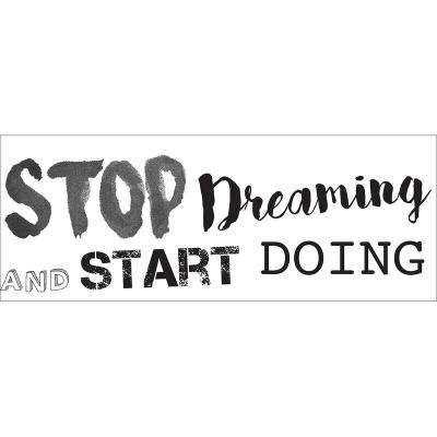Sticker d&eacute;coratif autocollant, citation encourageante pour motiver, 24 cm X 68 cm
