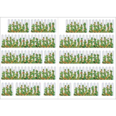 Sticker d&eacute;coratif autocollant, jolie barri&egrave;re d&eacute;cor&eacute;e de capucine, x2, 21,9 cm X 29,7 cm