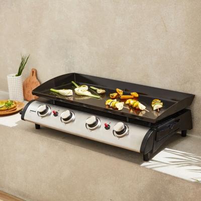 Plancha gaz 4 br&ucirc;leurs inox 10kW avec ustensiles PORTHOS 4 BR&Ucirc;LEURS
