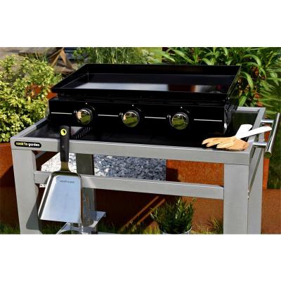 Plancha gaz acier &eacute;maill&eacute; - 3 br&ucirc;leurs