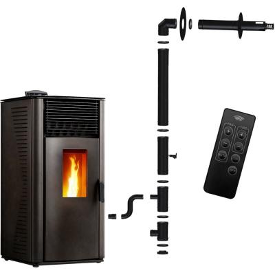 Po&ecirc;le &agrave; granul&eacute;s &eacute;tanche Anita 13 kW Noir + Kit d'installation Complet