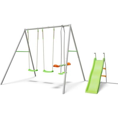 Portique RAPHAEL AXION - M&eacute;tal - hors tout 8,20m - 3 agr&egrave;s + toboggan