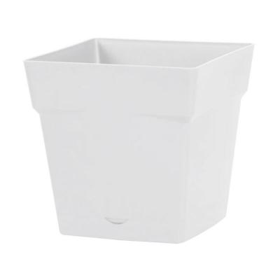 Pot carr&eacute; Toscane avec r&eacute;serve d'eau 25cm blanc