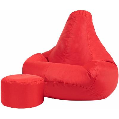 Pouf inclinable avec repose-pied ext&eacute;rieur rouge