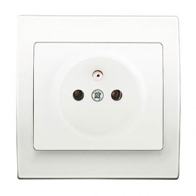 Prise 2P+T Blanc Delta Iris + Plaque basic Blanc Siemens Siemens