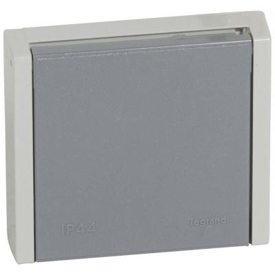 Prise de courant 20A 3P+T Plexo IP44 - Complet encastr&eacute; - Gris - Gris