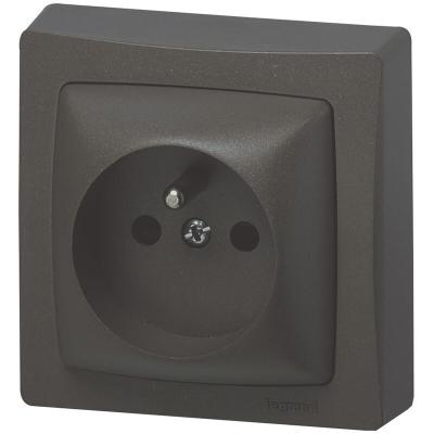 Legrand LEG97631 Prise 2 p&ocirc;les avec terre bornes automatiques Marron