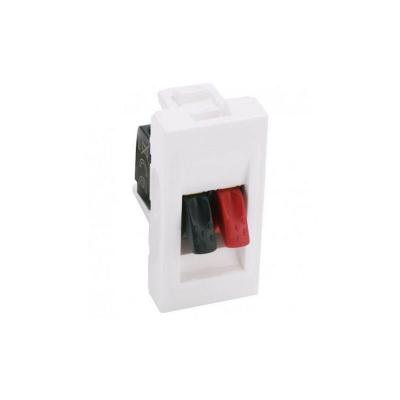 Prise haut-parleur Programme Mosaic 1 module - bornier 4mm&sup2; - blanc