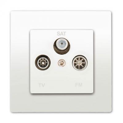 Siemens - Prise TV FM SAT Blanc Delta Viva + Plaque Blanc